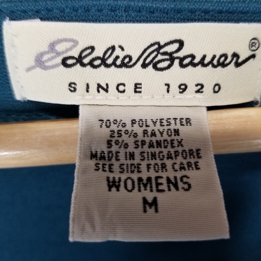 Eddie Bauer Dress Medium Sleeveless Tank Dress Midi Teal - Picture 6 of 8